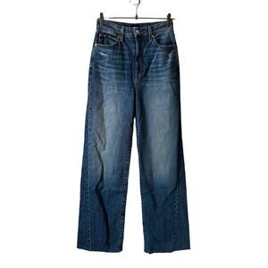 Edwin 1947 New Women's Marli Wide Leg Raw Hem Jeans Denim Medium Wash Size 26